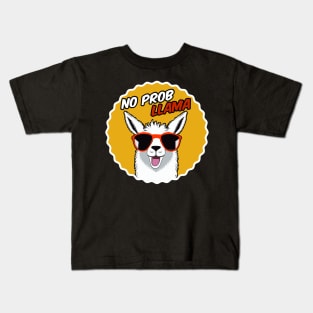 No Probllama - Llama Art Kids T-Shirt